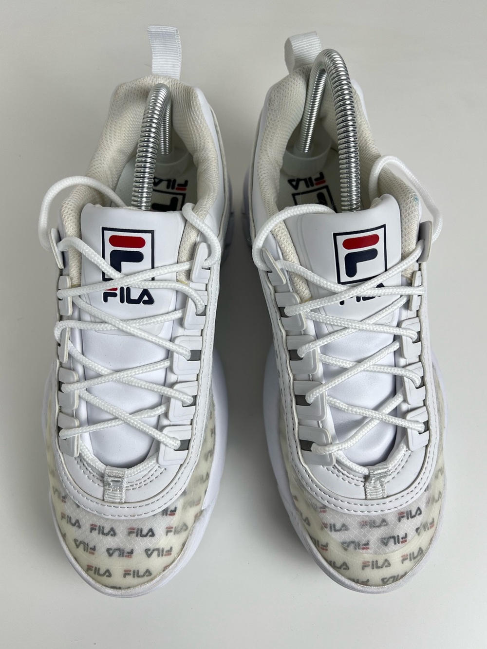 FILA Disruptor II Clear Logos White Sneakers Women’s Size 9.5 Y2K Athleisure - Picture 3 of 7
